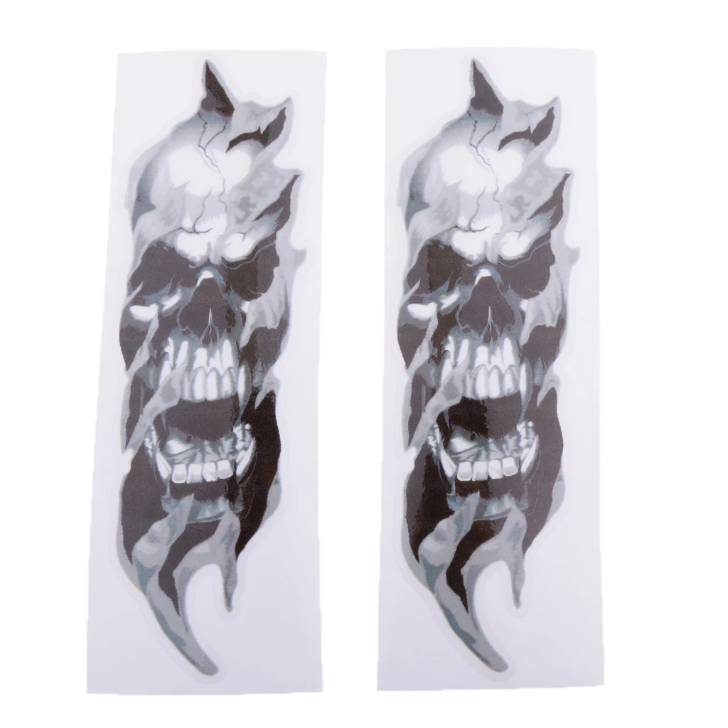 1 Pair Motorcycle Fork Skull Decals Graphic Stickers For Suzuki Boulevard Intruder 8.46*2.55*0.03 Inch