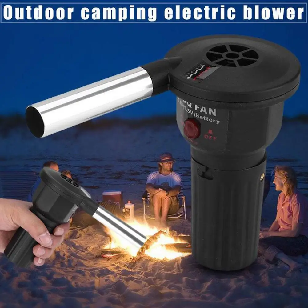 

BBQ Fan Air Blowers Electric Ventilator Bellows For Barbecue Outdoor Camping Picnic BBQ Hair Dryer Handheld Fire Cooking Tool