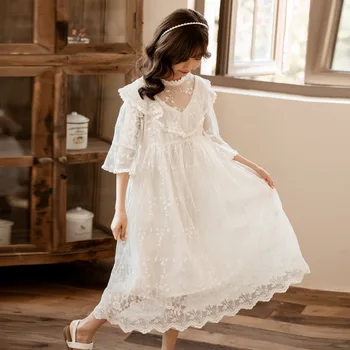 

New Arrived Lace Dress For Teens Girls 8 9 10 11 12 Years Summer Spring Tutu Dress V Neck Bestidos Carnival Costumes For Kids
