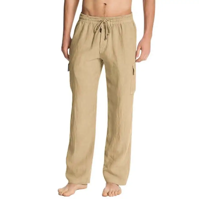 Pantalon cargo lino hombre Clearance