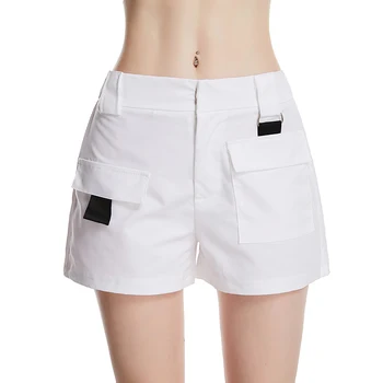 

Female Summer Soild Color Explosions Women'S Fashion Simple Women'S Casual Shorts High Waist Wild Big Pocket Shorts Women