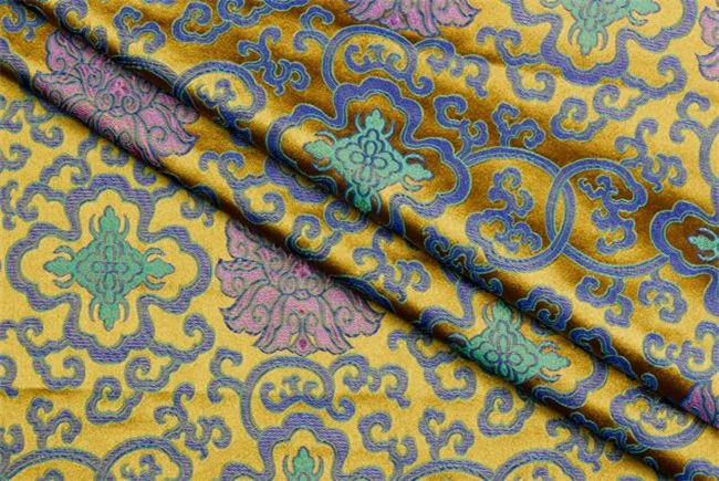 Жаккардовая парча ткань полиэстер ткань для Cheongsam Домашний текстиль украшения ткани ткань для праздничной одежды - Цвет: Dark Yellow