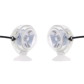 

2x LED Underwater Lamp Waterproof LED EU Plug 110V 220V Aquarium Light Red & White