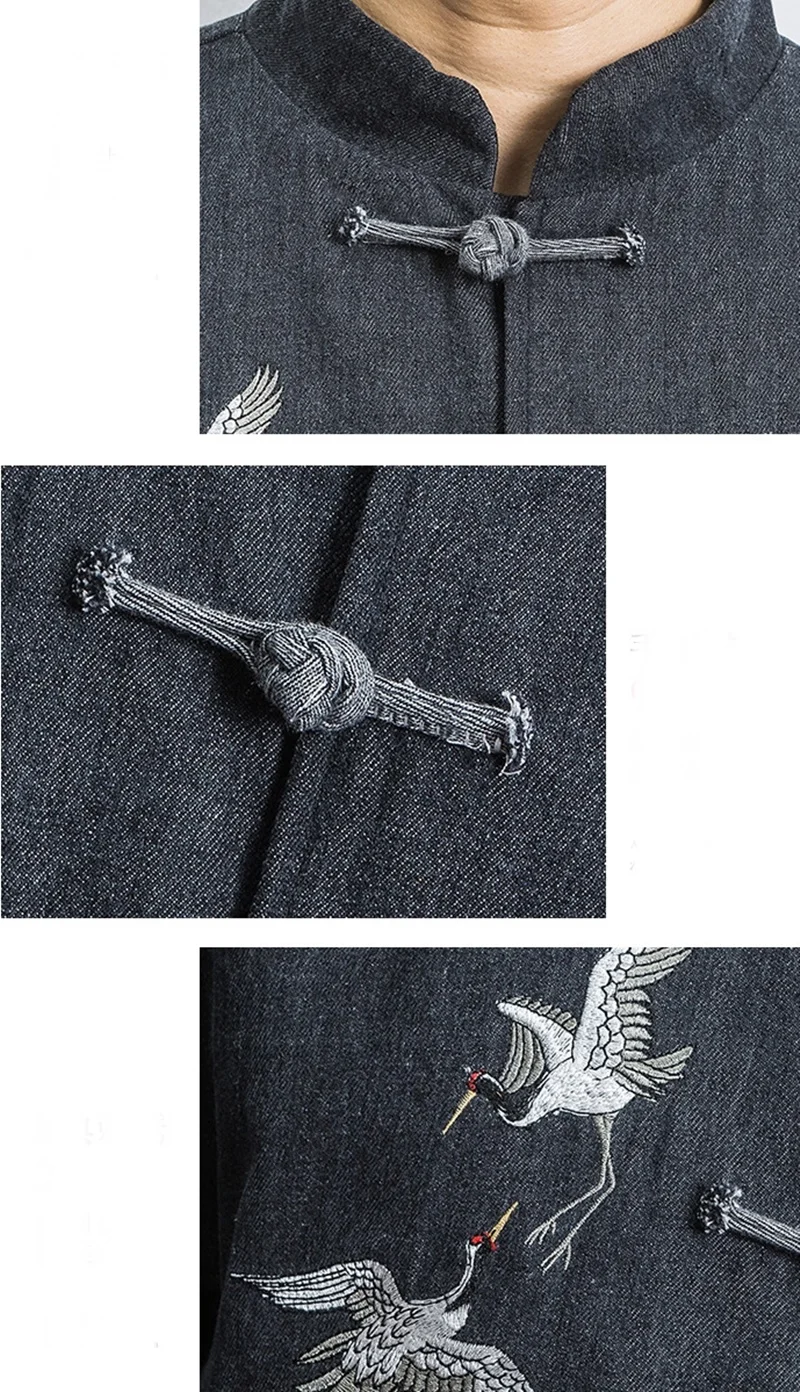 Traditional Chinese Clothing For Men Outerwear Male Jacket Mandarin Collar Suit Tangzhuang Men Clothes 2019 KK3251