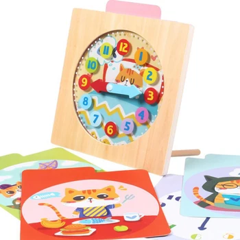 

Creative Wooden Digital Clock Toddler Early Learning Education Cognitive Toys Child Time Cognitive Training Toy