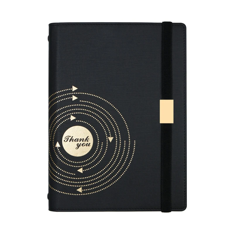 A5 Black Delicate Bandage Spiral Loose-Leaf Notebook 6 Hole Diary Business Retro high-end Diary Planner Agenda Notepad Gift Box A5 Black Delicate Bandage Spiral Loose-Leaf Notebook 6 Hole Diary Business Retro high-end Diary Planner Agenda Notepad Gift Box