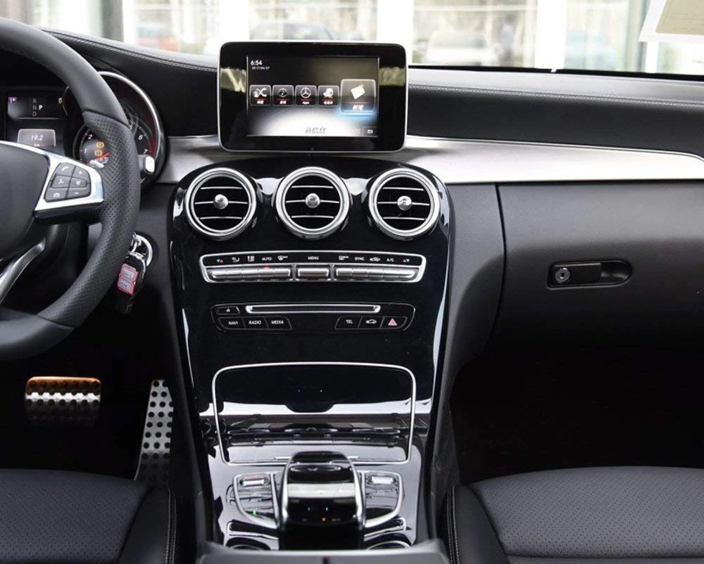 Abs Piano Black Center Console Decoration Panel Cover Trim For Mercedes Benz C Class W5 15 18 Glc X253 16 19 Interior Mouldings Aliexpress