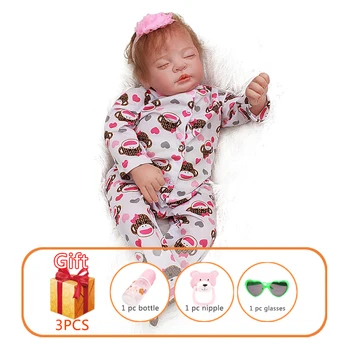 

Reborn Baby Doll 22 Inch Soft Silicon Newborn Reborn Dolls Toddlers Realistic Sleeping Doll Toys For Children Birthday Gift