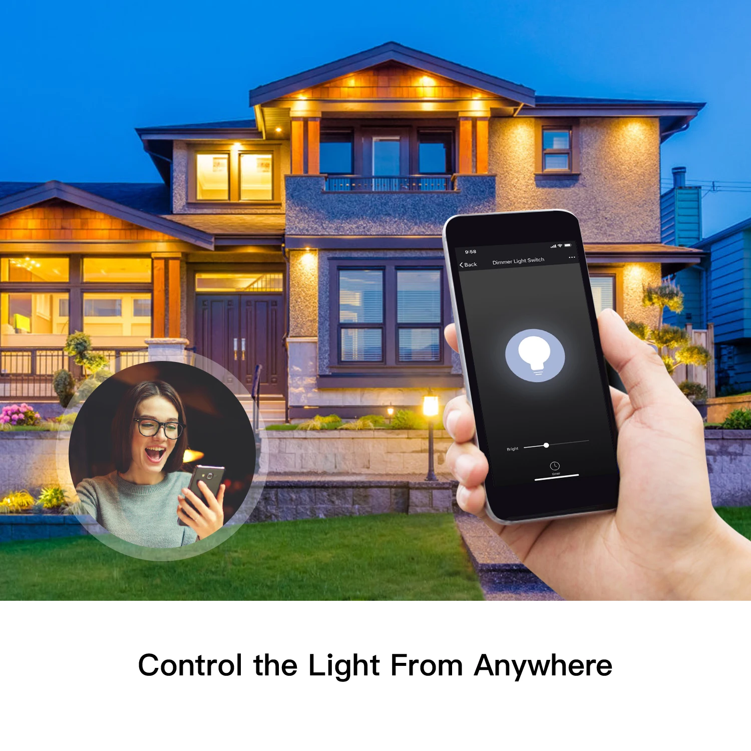 US WiFi Smart Light Switch Control by Smart Life/Tuya APP Works with Alexa Google Home for Voice Control No Hub Required