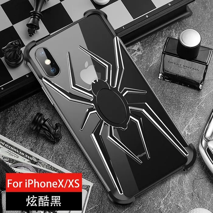 spider The element stents Phone Case for Apple iPhone X XS Max Cover Coque iPhone 11 Pro Max Xr 8 7 6 6s Plus Luxury Funda Case - Цвет: black