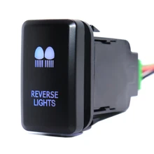 Reverse Lights Push Button Switch 12Volt 3Amp Blue LED ON OFF Switch with Connector Wire For Toyota Prado Landcruiser Hilux FJ C fit for new style toyota push switch 20 32 mm blue led 5 pin power lights push switch with connector wire