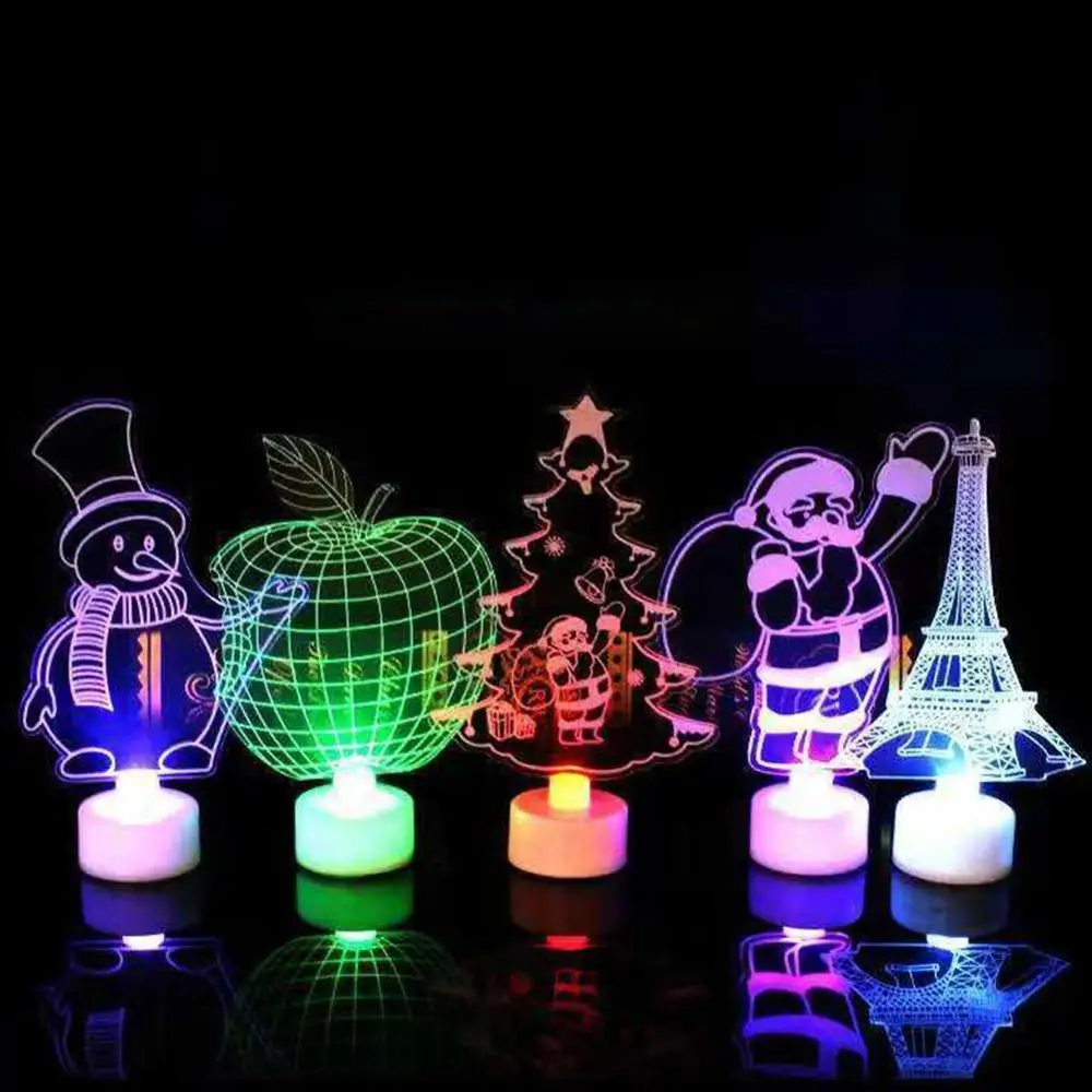 

1PC Snowman / Christmas Tree / Santa Claus Multi Color LED Change Mood Light Night Lamp Lighting Party Decoration