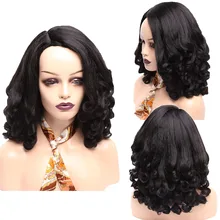 

Amir Short Wave Bob Wig Afro Black Synthetic Hair Wig for Women Heat Resistant Daily Party Wig