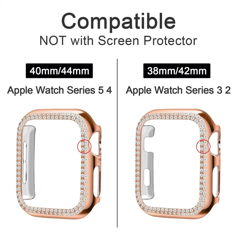 Чехол для Apple watch 5 4 44 мм 40 мм 42 мм 38 мм чехол для Apple watch бампер двойной Алмазный защитный чехол iWatch 3 2 1 аксессуары 40