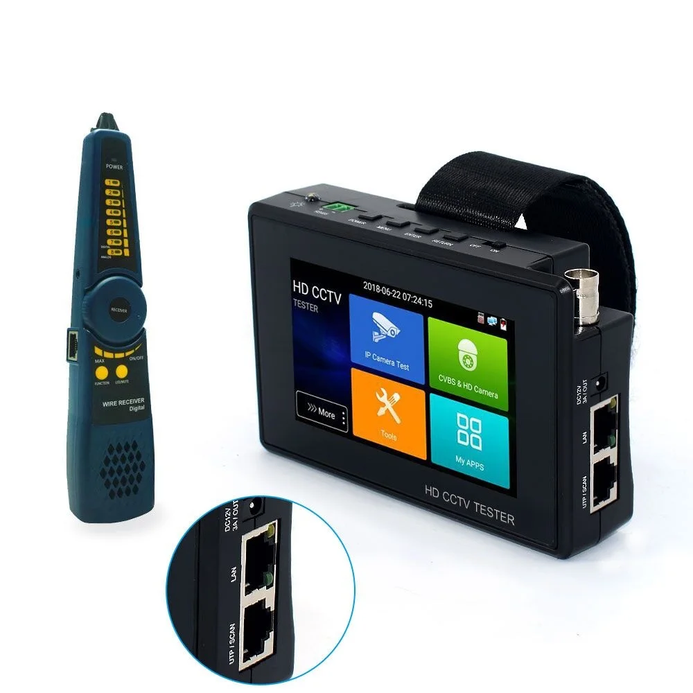 Polegada Câmera ip Tester 8mp Ahd - Tvi Cvi Cvbs Cctv Monitor Ptz Controlador Rápido Onvif Ipc Testador Poe 4 k H265 H264 Mod. 90040 7 cctv tester