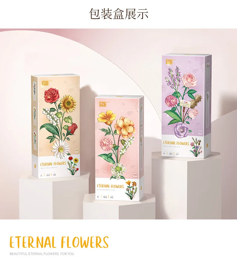 LOZ Flower series Dynamic Sun Flower Diamond Building Blocks
