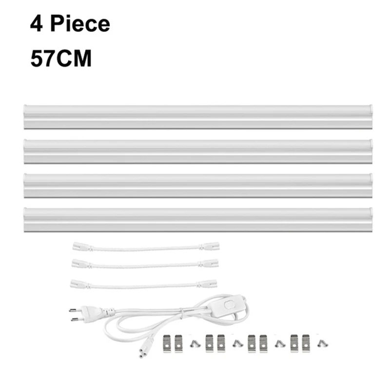 4pcs 10W Светодиодный светильник для бара 6 Вт 10 Вт T5 светодиодный светильник для кухонного шкафа алюминиевый 29 см 57 см светодиодный энергосберегающий светодиодный светильник с жесткой полосой - Испускаемый цвет: 4pcs 10W