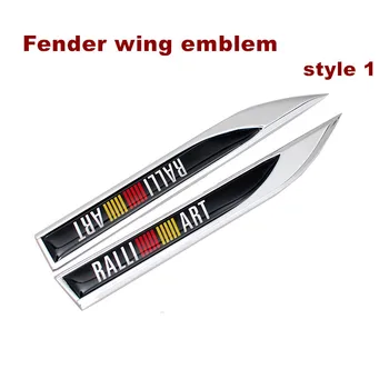 

2pcs 3D Metal Ralliart Logo Car Fender Side Wing Emblem Badge Sticker For MITSUBISHI LANCER PAJERO OUTLANDER ASX Car Styling
