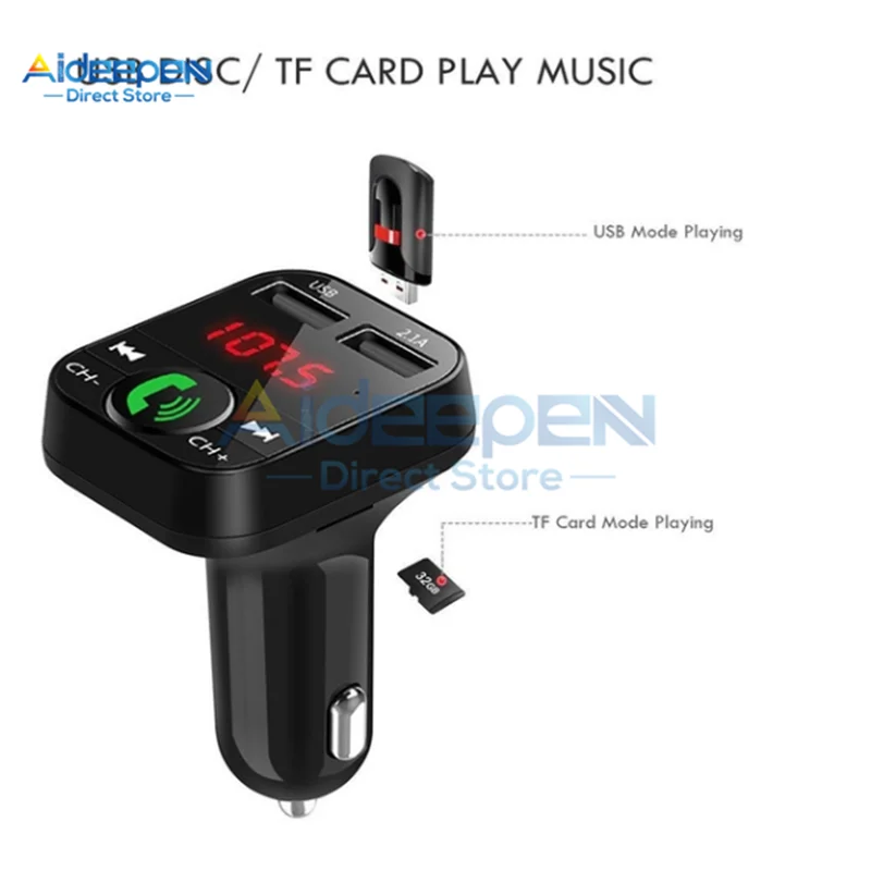 Автомобильный Bluetooth MP3 плеер Авто fm-передатчик Беспроводной Громкая связь аудио приемник 2.1A двойной USB быстрое зарядное устройство автомобильные аксессуары