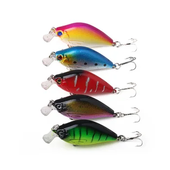 

100PCS Laser Crankbait Minnow Fishing Lure 6.5CM 8.4G Pesca Hooks Fish Wobbler Tackle