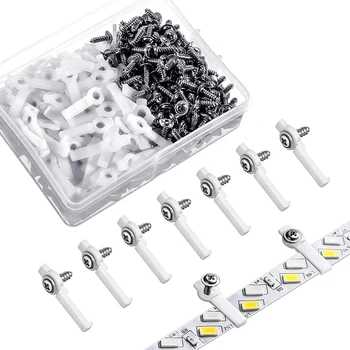 

300 Pieces LED Light Strip Mounting Bracket Fixing Clip, One Side Fixing Clips with Pieces Screws for Fixing 10 mm Wide