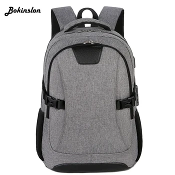 

Bokinslon Casual Student Backpack Male Drawstring Oil Wax Canvas Bag Diagonal Man Travel Backpack