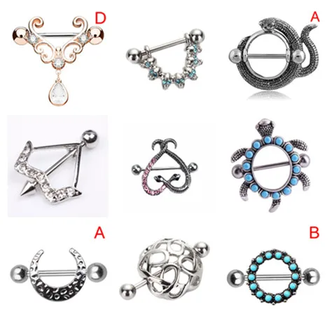 Hot 1Pc Vintage Nipple Piercing Boho Bar Body Jewelry Rings 316L Surgical Steel Sliver Color Nombril Bar Nipple Barbell Piercing