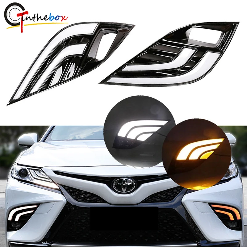 

GTinthebox Switchback White/Amber LED Daytime Running Light w/Sequential Turn Signal For 2018-up Toyota Camry SE XSE