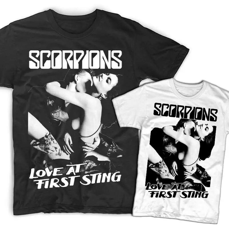 Scorpions Love At First Sting V1 белая черная футболка хлопок все размеры S 5Xl |