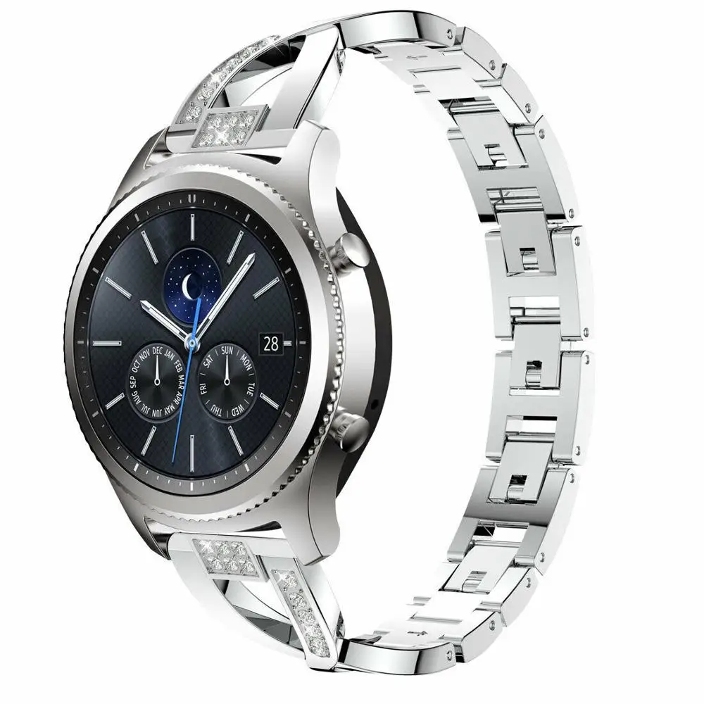 Браслет-стразы из нержавеющей стали для Gar min Vivoactive 3/Music