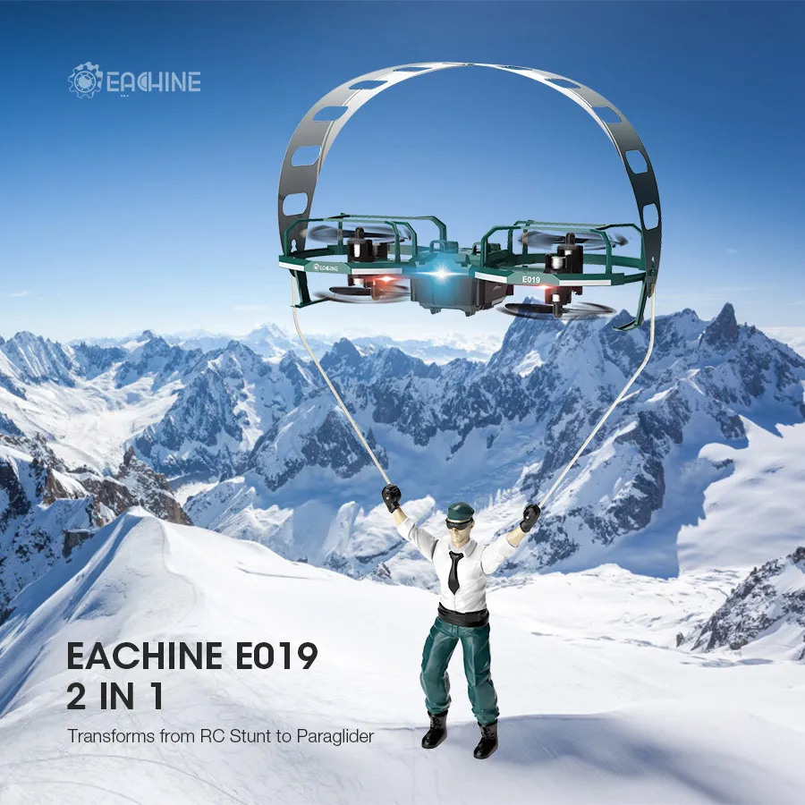 Eachine E019 2-осевой RC трюк парапланерный 2-в-1 режим полета с режимом удержания высоты Drone Двухосная самолет с ДУ Квадрокоптер