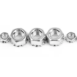 A2 304 Stainless Steel K Nuts M3 M4 M5 M6 M8 Hex Toothed Serrated Washer Gasket K Type Lock Nut