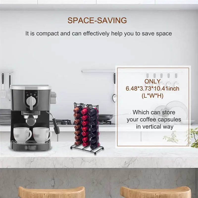 42Cups For Nespresso Coffee Pods Rotating Rack Coffee Capsule Stand bracket Capsules Storage Shelve Organization Holder