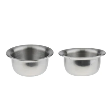 

2pcs Men's Wet Shaving Brush Stainless Steel Soap Mug Bowl Shave Cup Tool