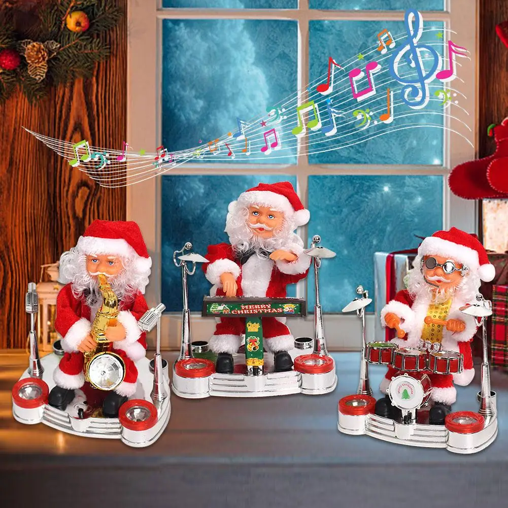 Электрическая музыкальная игрушка Санта-Клаус, кукла Санта-Клаус, играющая на электронном пианино, украшение для рождества