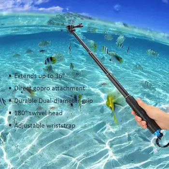 

19 Inch Extendable Camera Selfie Stick Light weight Monopod HERO tripod 5/2/3/3 For Gopro For SJ4000 Handheld Action Camera U9H5