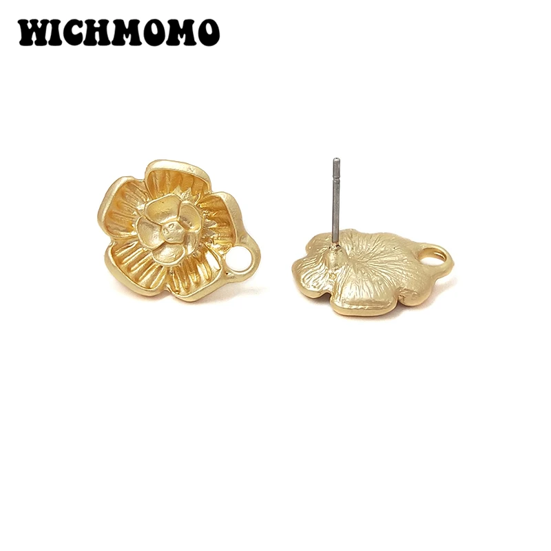 

New 17*14mm 10pcs High Quality Zinc Alloy Matte Small Flower Earring Base Connectors Linkers for DIY Earring Jewelry Accessories
