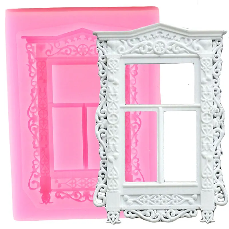 Sugarcraft окно силиконовая форма DIY рамка торт кайма для мастики форма для украшения торта инструменты Конфеты глина формы для шоколадной мастики