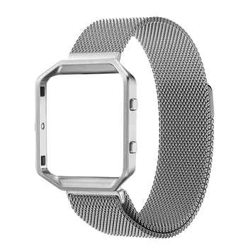 

For Fitbit Blaze Strap With Frame Unique Magnet Lock Adjustable Metal Loop Stainless Steel Replacement Bracelet Wristband Straps