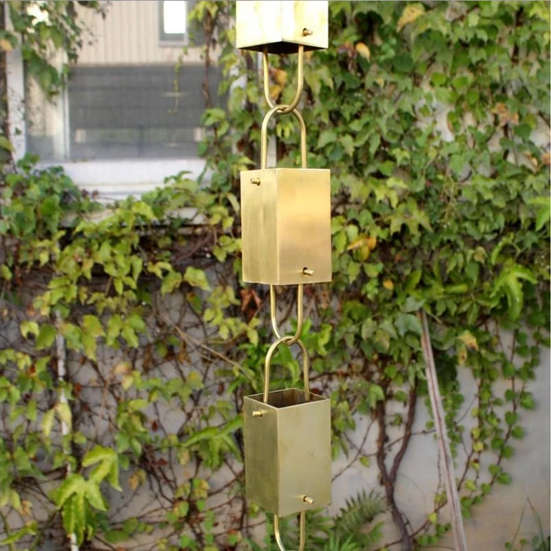 2.4m Water Diversion Chain Rain Bell Temple Eaves Drainage Chain Homestay Villa Japanese Courtyard Garden Copper Rain Guide Chai