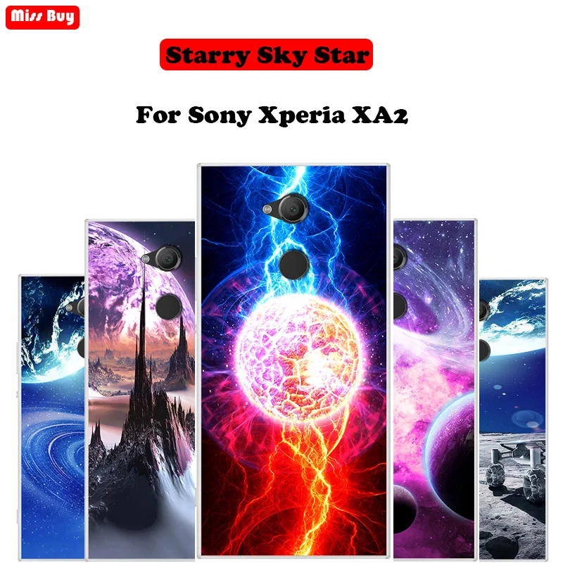 Силиконовый чехол для sony Xperia XA2 мягкий XA 2 Plus тонкий со звездным принтом Ultra |