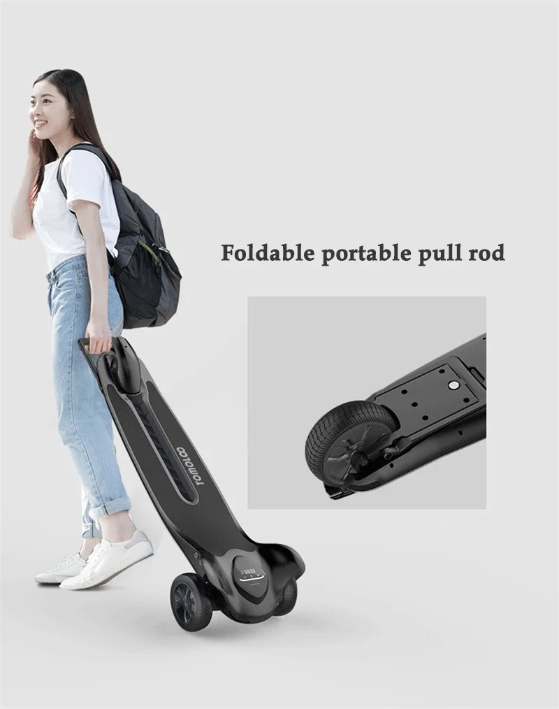 Tomolloo Electric Skateboard Scooter 3 Wheel Electric Scooters 6 Inch 250W 36V Portable Electric Scooter Adult BluetoothAPP     (20)