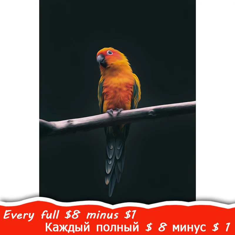 

Diamond Painting Parrot Sparrow Marg Bird 5D DIY Full Square Round Diamond 3D Embroidered Cross Stitch Mosaic Home Decoration