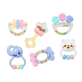 

6pcs Baby Early Education Toy Baby Plastic Cute Handbells Infant Shaker Rattle Bells