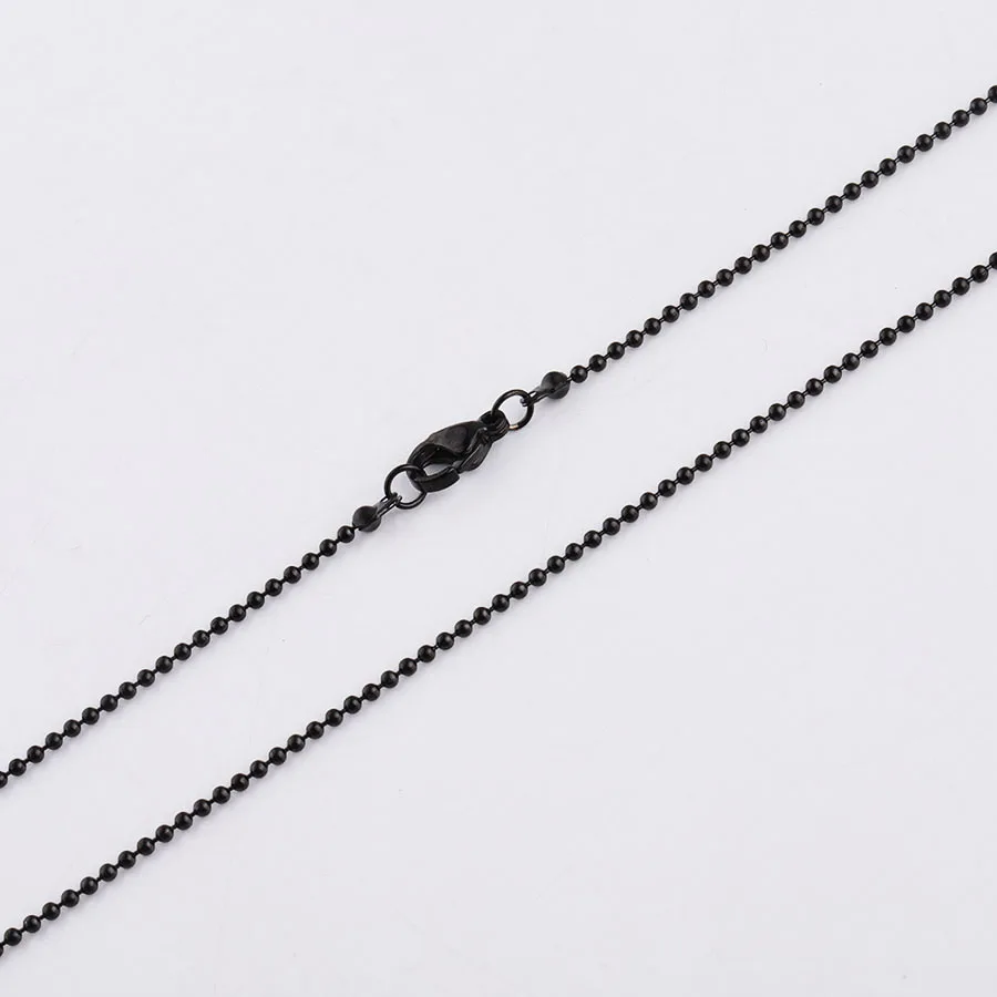 Fnixar толщина 1,5 мм Ожерелье из шариков с застежкой омар из нержавеющей стали Сделай Сам ожерелье 1" 45 см 10 шт./лот - Окраска металла: black
