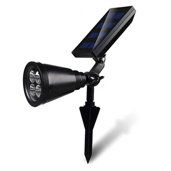

New upgrade Solar Garden Spotlight, Ground Landscape Lights Adjustable Waterproof Outdoor Security Light Auto On/Off for Backyar
