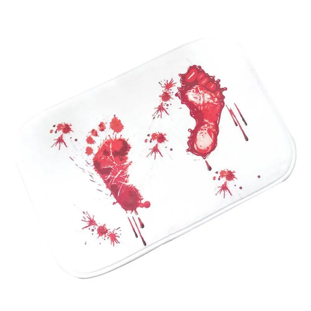 Halloween Blood Footprints Bath Mat Horror Rug Toilet Carpet Non Slip Absorbent Shower Bathroom Rugs Floor Kitchen | Дом и сад