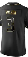 Custom Embroidery For Men Women Kid Youth Russell Wilson Golden Black American Football Jersey