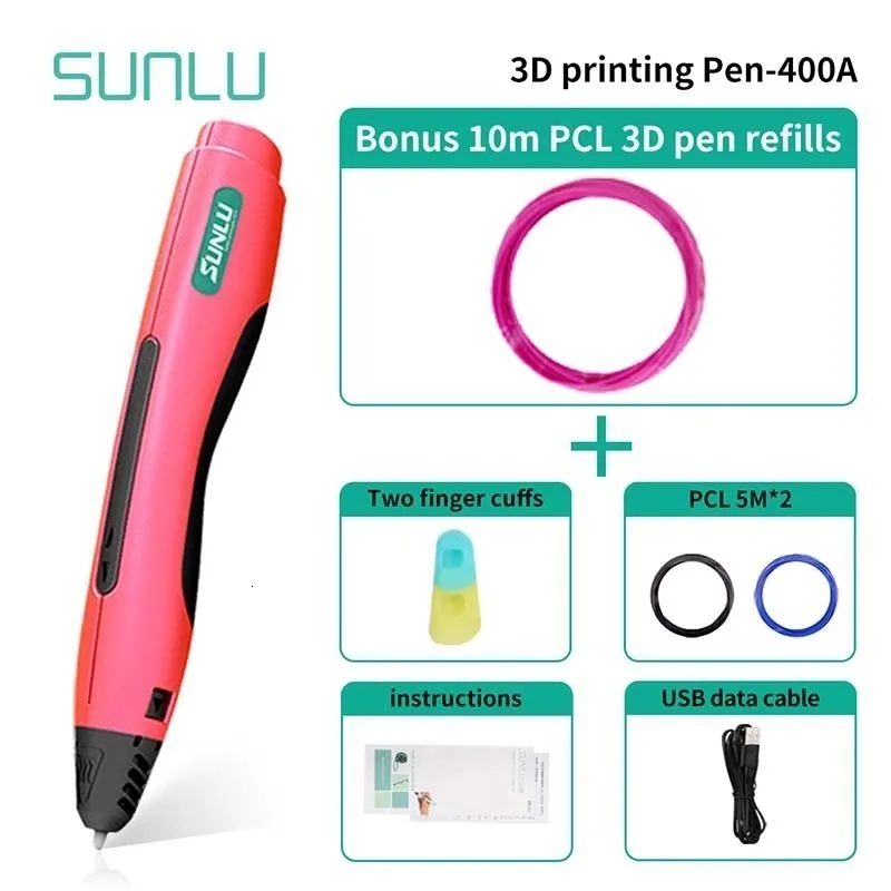 SUNLU 3D scible ручка для детей Рождественский подарок для детей и взрослых низкая температура PCL 3D ручки