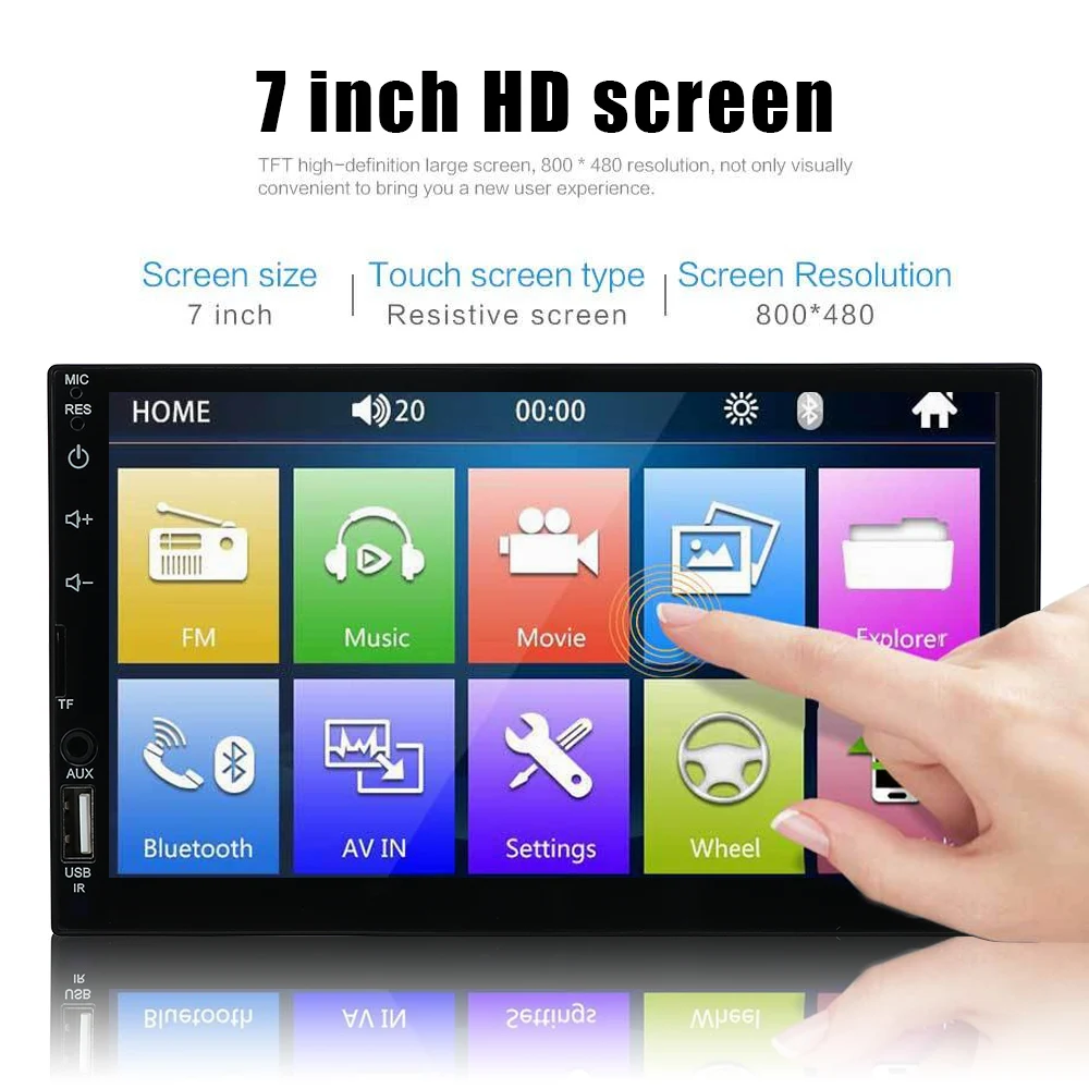 

7 inch MP5 Player 7023B Double Spindle Short Mobile Phone Interconnection 2Din Car Bluetooth Reversing Car Radio
